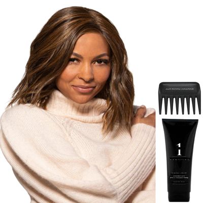 Bundle - 4 Items: Skylar Wig by Jon Renau, Christy's Wigs Q & A Booklet, Synthetic Shampoo & Wide Tooth Comb - Color: 6