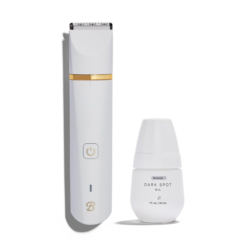 Bushbalm Bermuda Oil (30 ml) for Dark Spots and Francesca Trimmer Electric Shaver for Close Grooming and Pre-Wax Preparation