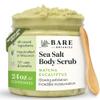Bare Botanics Matcha Eucalyptus Body Scrub 24 oz - Naturally Scented Sea Salt Scrub Made in Madison, WI - Formulated w/Skin Loving Moisturizers - Vegan, Cruelty Free Exfoliator w/a Cute Wooden Spoon view 1