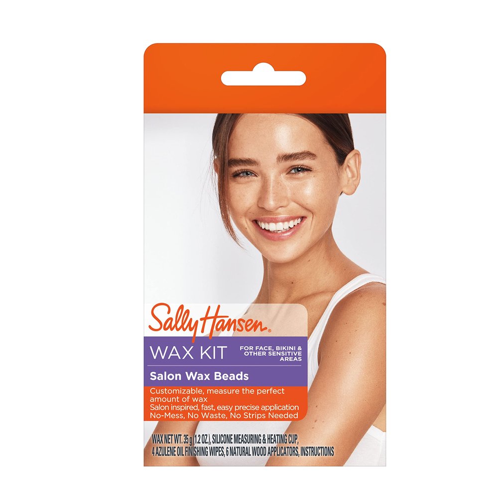 Sally Hansen Salon Wax Beads Kit | Hair Removal for Face & Bikini | No Waste, No Strips | Complete Home Waxing Kit
