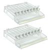 Azar Displays 8 Compartment Clear Cosmetic Tray with Tester Tray, Spring Pushers, 2-Pack view 1