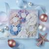 The Original Scrunchie Girls Fashion Gift Set Includes 6 Unique Designs: Pastel Rainbow Velvet, Cream Velour, Pink Velvet, White Faux Fur, Blue Velour, White Satin in Presentation Box view 4