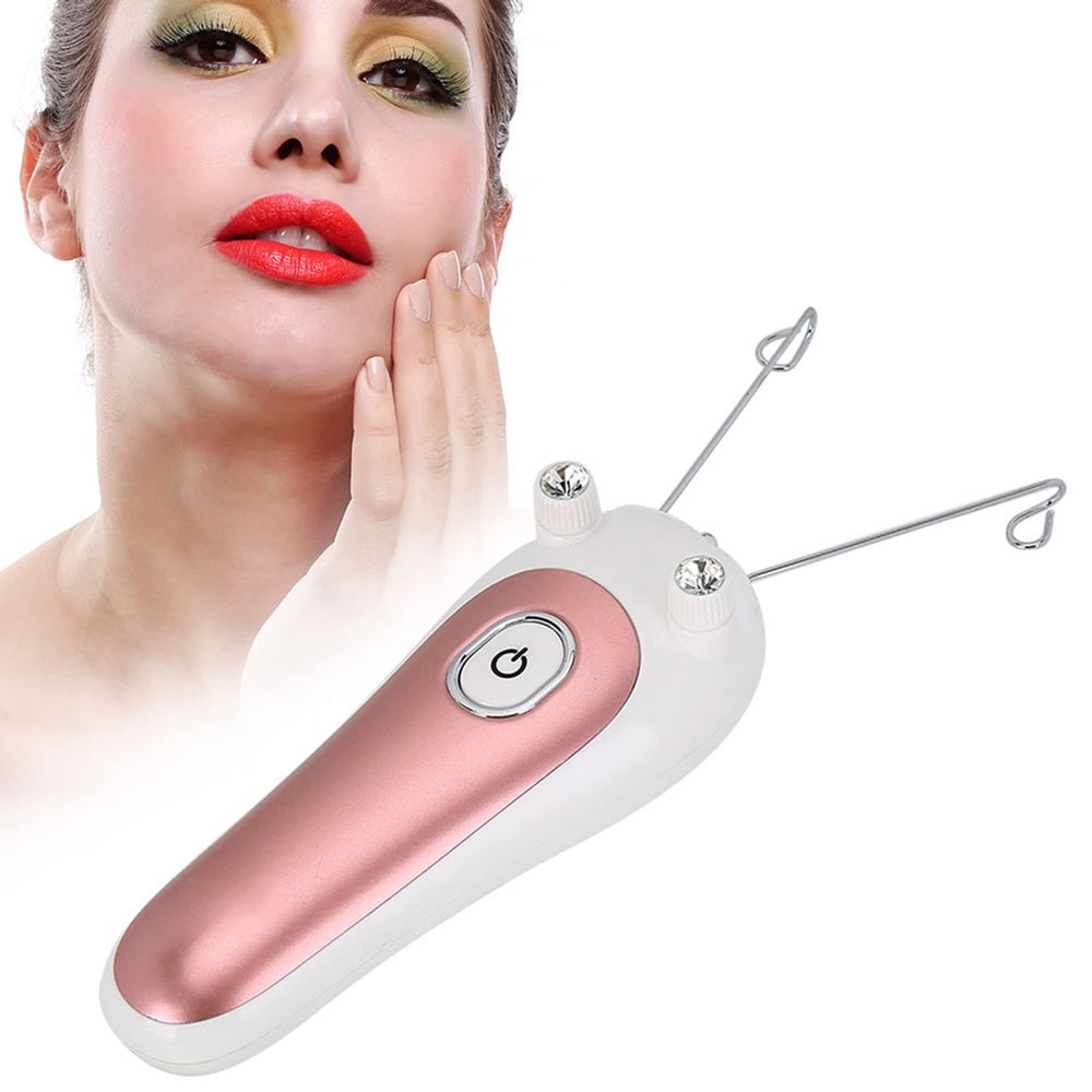 YUYTE Cordless Electric Threading Hair Removal for Women, Ladies Face & Body Epilator, Cotton Thread Included, Pink, Not Water