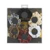 The Original Scrunchie Six Days of Scrunchies Glamour Gift Set Includes 6 Unique Designs: Tan Dot Chiffon, White Velour, Black Velvet, Black & White Striped Satin, Beige Corduroy in Presentation Box view 1