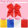 TUUXI 4pcs Large Cheering Bows 8 Inch for Hair Cheerleading Bows Ponytail Holder Ribbon Elastics Hair Ties Bands for Cheerleader Softball Football Competition College Sport Red Yellow Blue White view 3