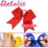TUUXI 4pcs Large Cheering Bows 8 Inch for Hair Cheerleading Bows Ponytail Holder Ribbon Elastics Hair Ties Bands for Cheerleader Softball Football Competition College Sport Red Yellow Blue White view 4