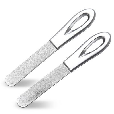 AKOAK 2 Pcs Nail File, Non-Slip Handle, Frosted Plate, Stainless Steel, Easy to Grind, Suitable for Salons, Families and Travel, for Both Men and Women