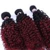 1 Bundle Kinky Curly Synthetic Hair Weave Bundles 16 18 20 Inches 70Gram Ombre Color Two Tone Curly Hair Bundles #613 1 bundle 16 inches view 4