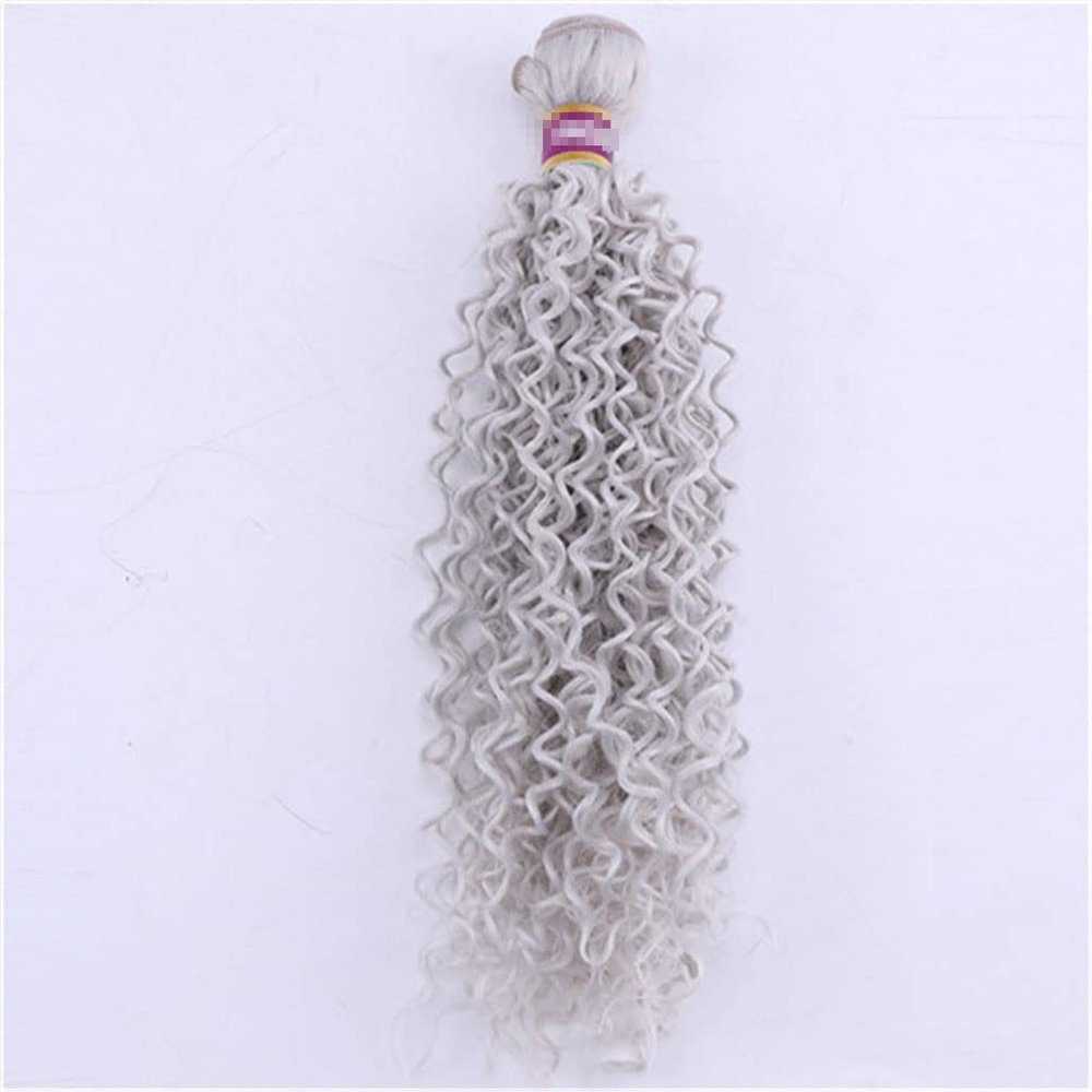 1 Bundle Kinky Curly Synthetic Hair Weave Bundles 16 18 20 Inches 70Gram Ombre Color Two Tone Curly Hair Bundles Grey 1 bundle 20 inches