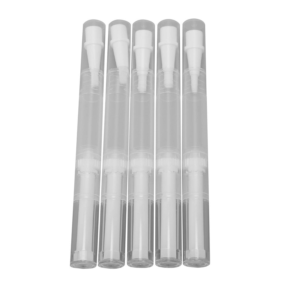 5PCS 4.5ml Empty Nail Oil Pen Brush, Transparent Pens Fillable Nail Oil Treatment Oil Pen Eyelash Growth Liquid Tube Cosmetic Lip Gloss Container