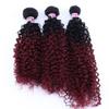 1 Bundle Kinky Curly Synthetic Hair Weave Bundles 16 18 20 Inches 70Gram Ombre Color Two Tone Curly Hair Bundles Grey 1 bundle 16 inches view 2