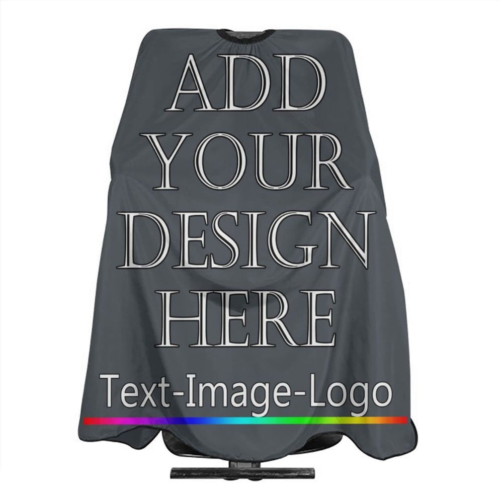 PrintOnDemand Salon Barber Hair Dye Cape Styling, Hair Cutting Cape Haircut Cape Any Image, Any Text, Any Logo for Adults, Kids, Salon and Home, Dark Heather