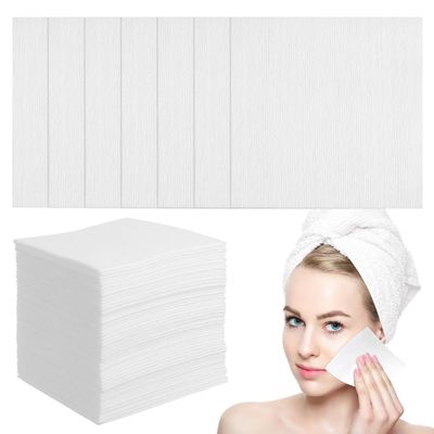 Baluue 200Pcs Makeup Remover Fabric Pads Soft Non-Woven Cotton Squares 4X4 Inch for Facial Cleansing and Skin Care