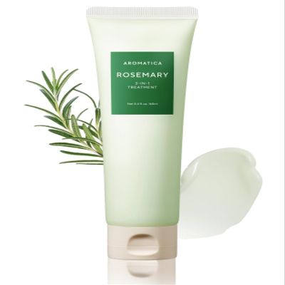 AROMATICA Rosemary 3-in-1 Hair Treatment  Nourishing & Moisturizing Hair Mask with Rosemary & Betaine, Cream Adds Shine & Softness, Deep Conditioner for Dry & Damaged Hair, Korean Hair Care 5.4 fl.oz