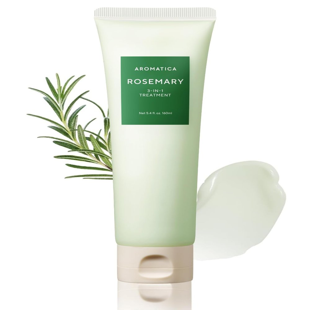 AROMATICA Rosemary 3-in-1 Hair Treatment  Nourishing & Moisturizing Hair Mask with Rosemary & Betaine, Cream Adds Shine & Softness, Deep Conditioner for Dry & Damaged Hair, Korean Hair Care 5.4 fl.oz