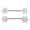 2pcs Charming Flower Shaped Papilla Studs Body Piercing Rings Breast Rings Body Piercing Jewelry Papilla Rings for Women view 1