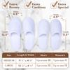 Spa Slippers, Disposable Slippers for Guests Bulk of 6 Pairs - Non-Slip Closed-Toe Premium White Spa Slippers Bulk with Travel Bags - Coral Fleece Hotel Slippers for Women and Men (6 Pair Medium) view 2