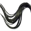 6 Pieces - XL Unique Black Thick Long Grizzly Whiting Farm Rooster Saddle Hair Extension Feathers Fly Tying Summer Craft | Moonlight Feather view 1