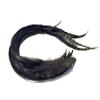 6 Pieces - XL Unique Black Thick Long Grizzly Whiting Farm Rooster Saddle Hair Extension Feathers Fly Tying Summer Craft | Moonlight Feather view 2