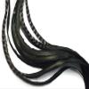 6 Pieces - XL Unique Black Thick Long Grizzly Whiting Farm Rooster Saddle Hair Extension Feathers Fly Tying Summer Craft | Moonlight Feather view 3