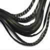 6 Pieces - XL Unique Black Thick Long Grizzly Whiting Farm Rooster Saddle Hair Extension Feathers Fly Tying Summer Craft | Moonlight Feather view 4