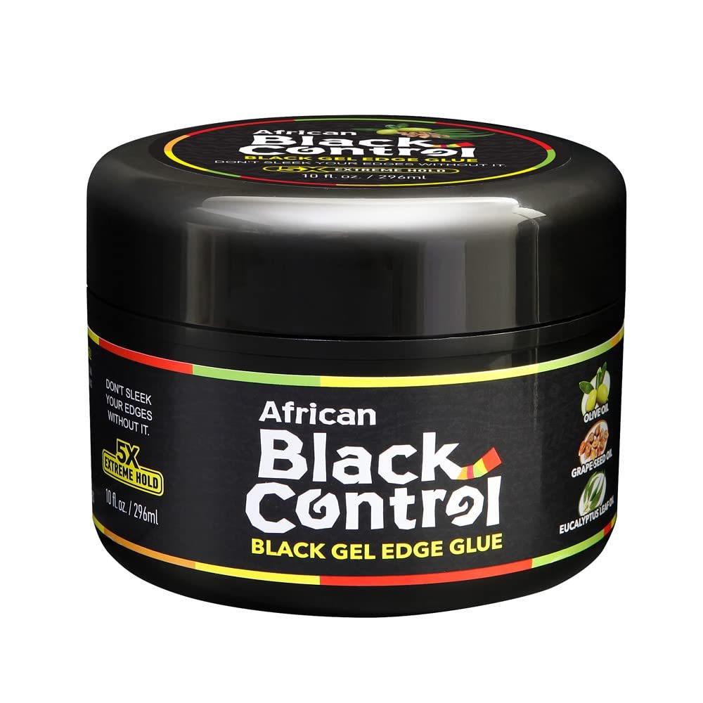African Black Control Black Gel Edge Glue 5X Extreme Hold 10 fl. oz.