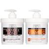 Advanced Clinicals Vitamin C Brightening Cream + Manuka Honey Body Lotion & Face Moisturizer 2pc Skincare Set For Women & Men | Body Butter Creams Help Reduce Appearance Of Dark Spots & Dry Skin, 2pc view 1