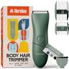 MERIDIAN - The Starter Package - Original Electric Body & Pubic Hair Trimmer Set, 1 Replacement Blade - Cordless, Waterproof, Rechargeable - for Men and Women - Easy & Pain-Free Grooming Kit - Sage view 1