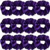 IVARYSS Purple Scrunchies, Premium Velvet Soft Hair Scrunchy, Solid Colors Thick Elastic Bands, Hair Accessories for Women and Girls, 12 Pack view 1