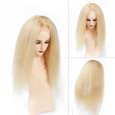 Haoke 613 Lace Front Wig Human Hair 150% Density Kinky Straight 613 Blonde Lace Front Wig Human Hair Long Yaki Straight Wig For Black Women 13x4 Middle Part Lace Wig12inch