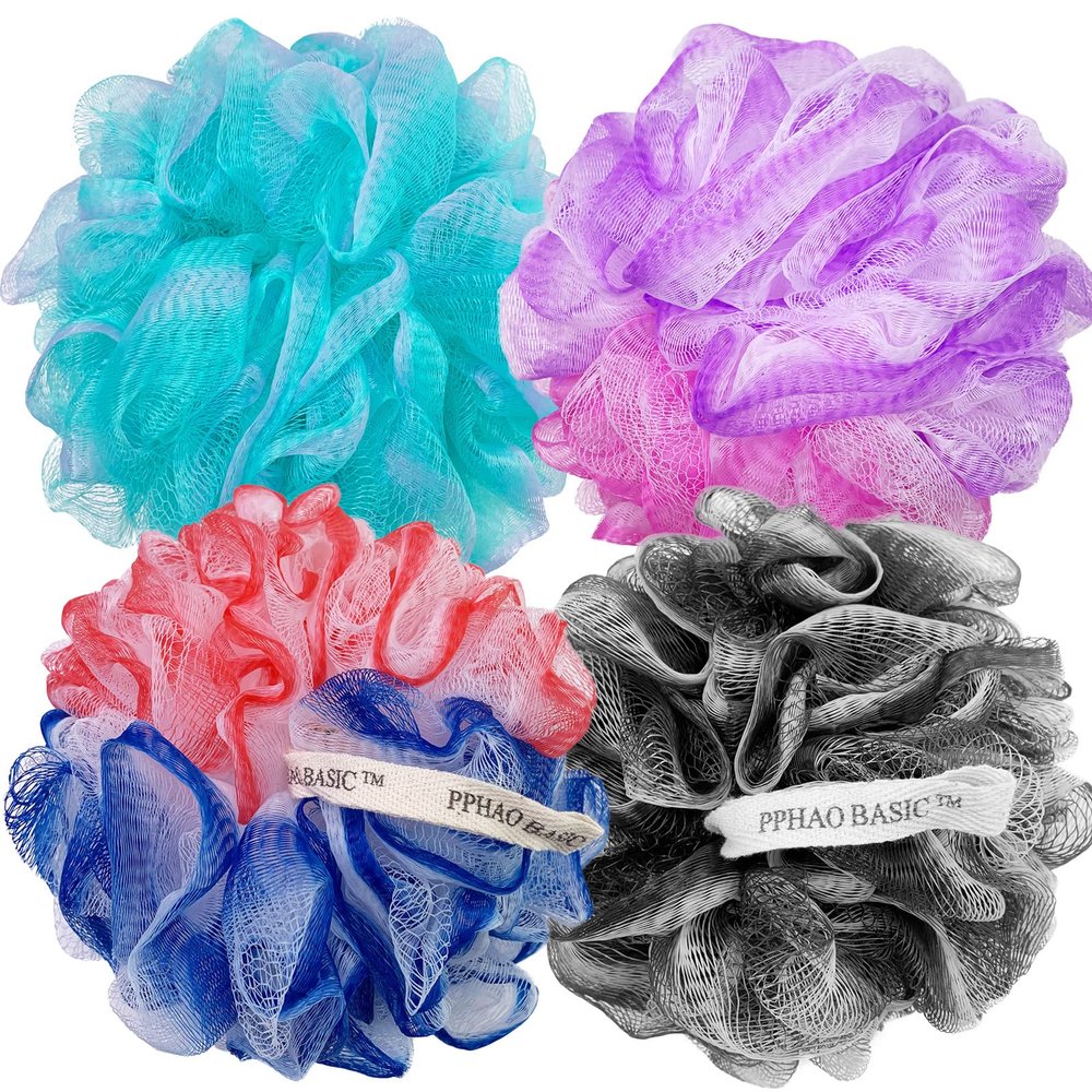 PPHAO - Extra Large Soft Mesh Net Luffa Loofa Loufa Puff - Loofah Sponge - 75g(XXL) - Exfoliating Body Scrubber for Women and Men - Exfoliating Back Scrubber