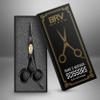 BRV MEN Razor Sharp Beard & Mustache Scissors - 5" - High Carbon Stainless Steel - Facial Hair Trimming Shears - RIGHT HANDED, Black view 2