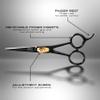 BRV MEN Razor Sharp Beard & Mustache Scissors - 5" - High Carbon Stainless Steel - Facial Hair Trimming Shears - RIGHT HANDED, Black view 4
