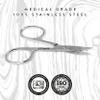 By MILLY High Carbon Stainless Steel Professional Nail Scissors for Manicure | Razor Sharp Curved Blade Beauty Scissors for Women (Silver) view 4