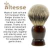 Altesse 78100P European White Badger Shaving Brush for Shave Cream, Shaving Soap, Shaving Cream Foam and Lather for Wet Shave With Shaving Razor, Safety Razor, and Straight Razor. Made in France view 3