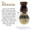 Altesse 78100P European White Badger Shaving Brush for Shave Cream, Shaving Soap, Shaving Cream Foam and Lather for Wet Shave With Shaving Razor, Safety Razor, and Straight Razor. Made in France view 4
