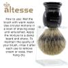 Altesse 75108 European Grey Badger Shaving Brush for Shave Cream, Shaving Soap, Shaving Cream Foam and Lather for Wet Shave With Shaving Razor, Safety Razor, and Straight Razor. Made in France view 4