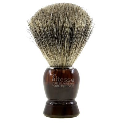 Altesse 75410 High Mountain White Badger Shaving Brush for Shave Cream, Shaving Soap, Shaving Cream Foam and Lather for Wet Shave With Shaving Razor, Safety Razor, and Straight Razor. Made in France