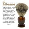 Altesse 75410 High Mountain White Badger Shaving Brush for Shave Cream, Shaving Soap, Shaving Cream Foam and Lather for Wet Shave With Shaving Razor, Safety Razor, and Straight Razor. Made in France view 3