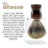Altesse 75410 High Mountain White Badger Shaving Brush for Shave Cream, Shaving Soap, Shaving Cream Foam and Lather for Wet Shave With Shaving Razor, Safety Razor, and Straight Razor. Made in France view 4