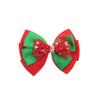 6 inch Christmas Bow for Girls Xmas Hairbow - Stars Chiffon with Rhinestones view 1
