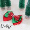 6 inch Christmas Bow for Girls Xmas Hairbow - Stars Chiffon with Rhinestones view 2