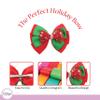 6 inch Christmas Bow for Girls Xmas Hairbow - Stars Chiffon with Rhinestones view 3