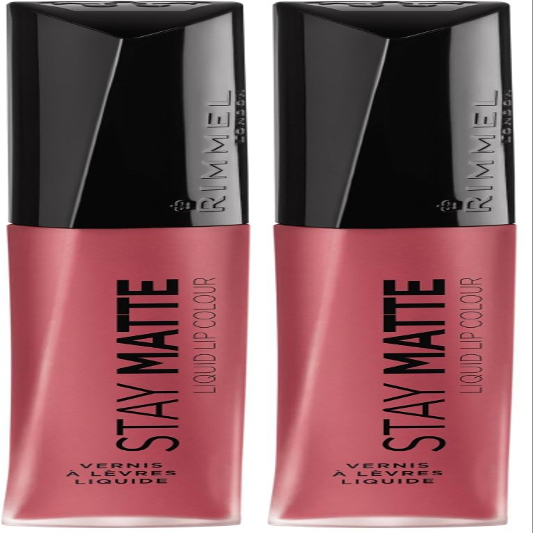 Rimmel Stay Matte Lip Liquid, Pink Bliss, 0.21 Fl Oz (Pack of 2)