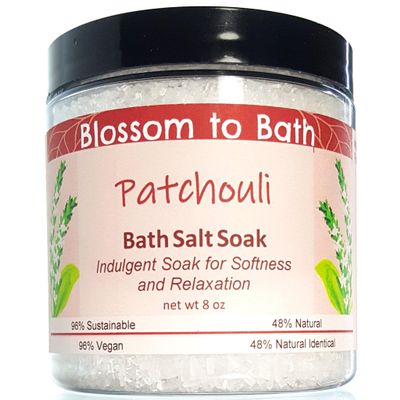 Patchouli Bath Salt Soak (8 Ounce) - Pure Essential Oil Fragrance - is Perfect for Full-Body Relaxation, Foot Soaks, and Ritual Baths with a Woodsy Exotic Scent