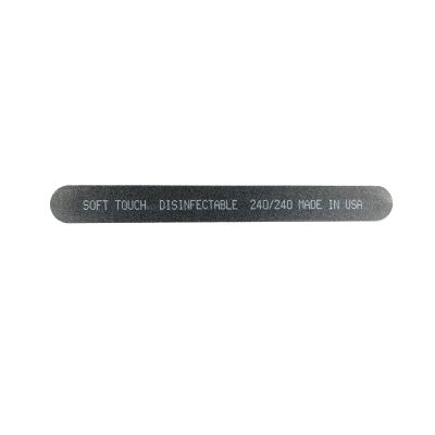 Soft Touch Nail File, 240 Grit, Fine, Black Cushion, for Natural and Artificial Nails, 7 Inch - 25 Pieces
