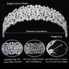 Aoligrace Cubic Zirconia Wedding Bride Headband CZ Tiaras and Crowns for Women Sweet 16 Large Headpiece Hair Accessories (Silver) view 4