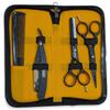 Common Wealth Professional Barber Kit 5.5" Scissors Hair Thinning Shears Straight Razor 7" Comb & Travel Case view 2
