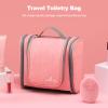 Ergocar Hanging Travel Toiletry Bag for Women & Men, Waterproof Travel Makeup Bag, Bathroom & Shower Travel Organizer with Elastic Band Holders for Family, Cosmetics, Brushes, Pink view 2