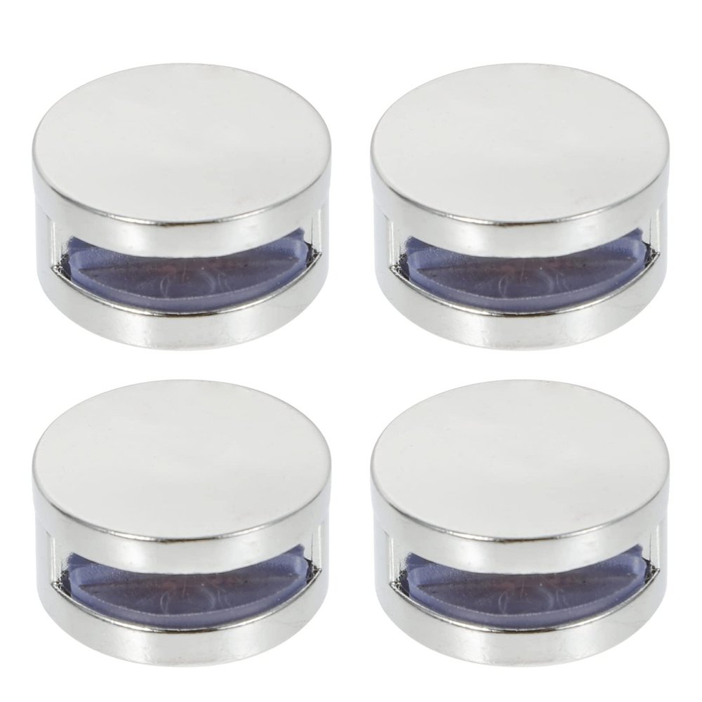 Beaupretty 4pcs Mirror Fixing Clips Punch Glass Fixing Clamps Practical Zinc Alloy Mirror Fixators Silver for Home Indoor Use